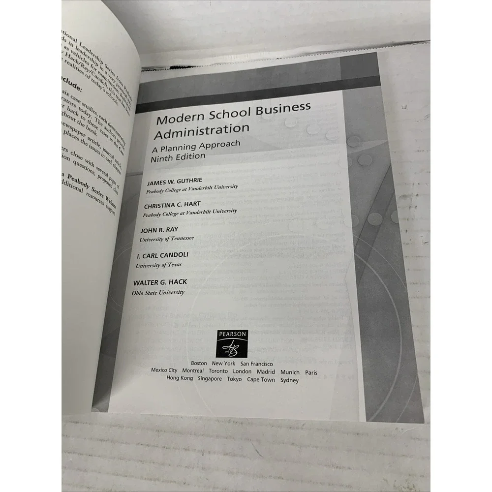 Modern School Business Administration A Planning Approach (Peabody College 2008